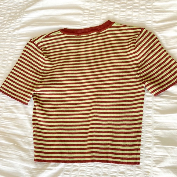 Zara Striped Ribbed Top - Picture 2 of 4